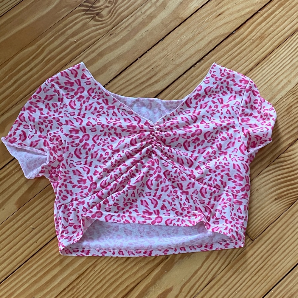 Pink Leopard Crop Top